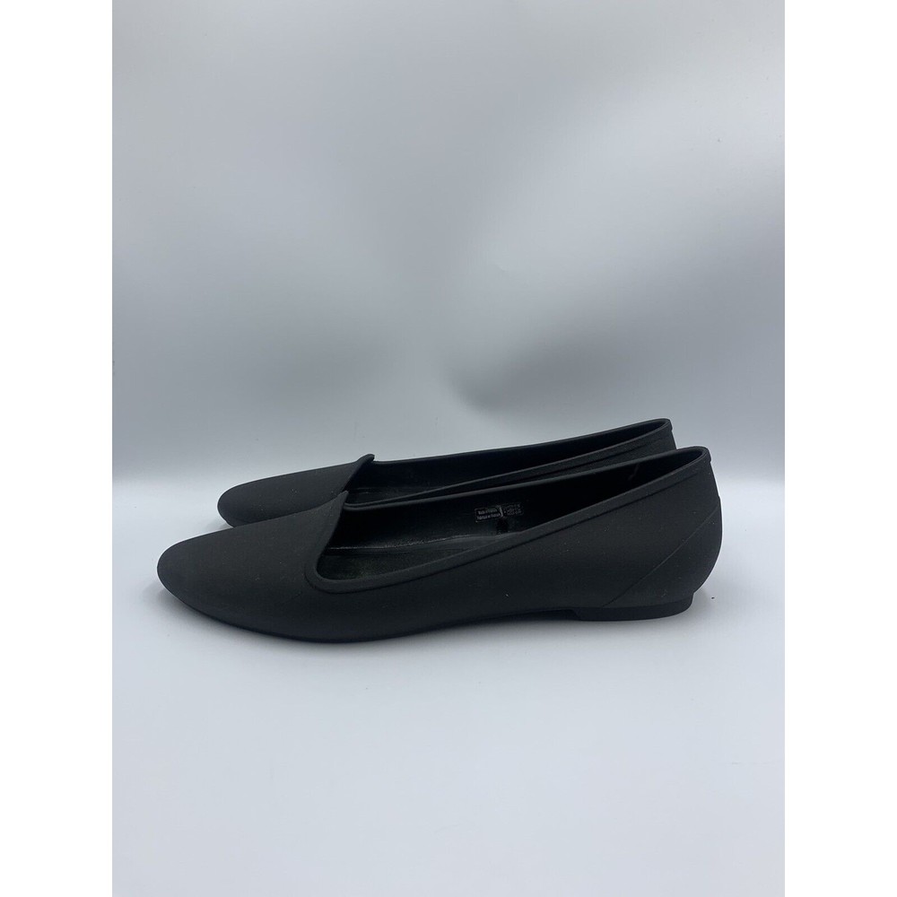 CROCS Eve Iconic ballet flats comfort pointed toe Slip on Black Women's 11